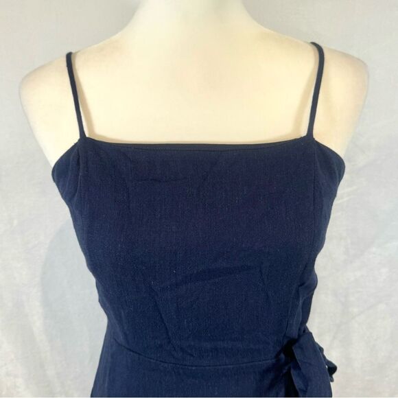 Altar’d State navy linen blend faux wrap dress size small - Picture 3 of 8